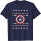 Marvel Christmas Captain America Shield Ugly Sweater T-Shirt - T-Shirt | Navy