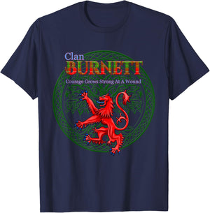Burnett Scottish Clan Pride Family Motto T-Shirt - T-Shirt | Navy