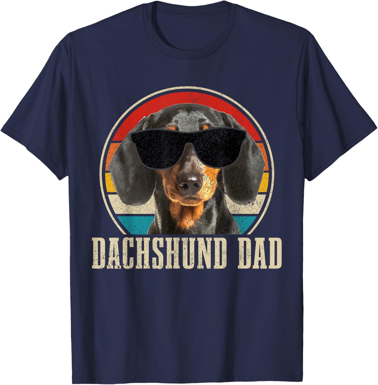 Dachshund Dog Vintage Funny Dog T-Shirt - T-Shirt | Navy
