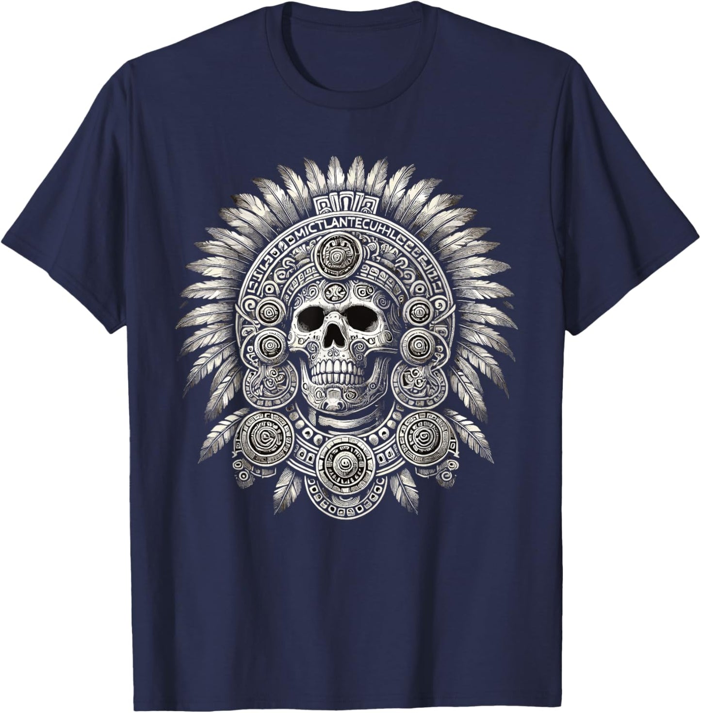 Aztec Mictlantecuhtli Mexican Pride Boxing T-Shirt - T-Shirt | Navy