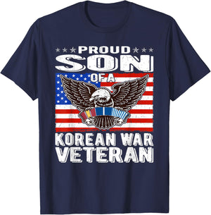 Proud Son Of Korean War Veteran - Military Vet's Child Gift T-Shirt - T-Shirt | Navy