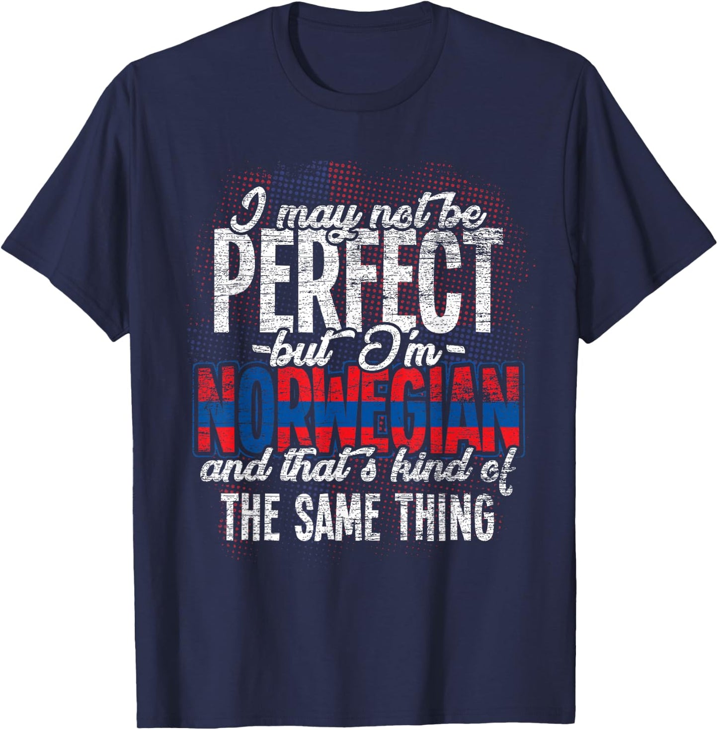 Vintage Norwegian Flag Scandinavia Gifts Norway T-Shirt - T-Shirt | Navy