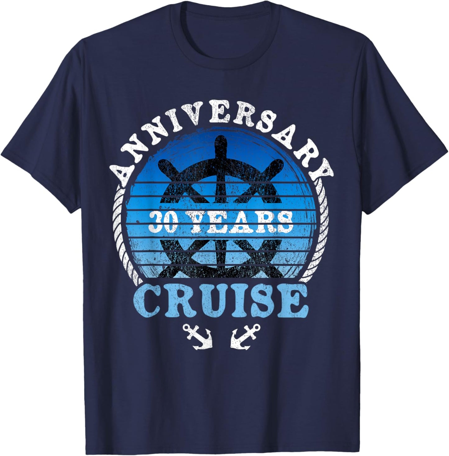 30 Years of Marriage 30th Wedding Anniversary Cruise Ship T-Shirt - T-Shirt | Navy