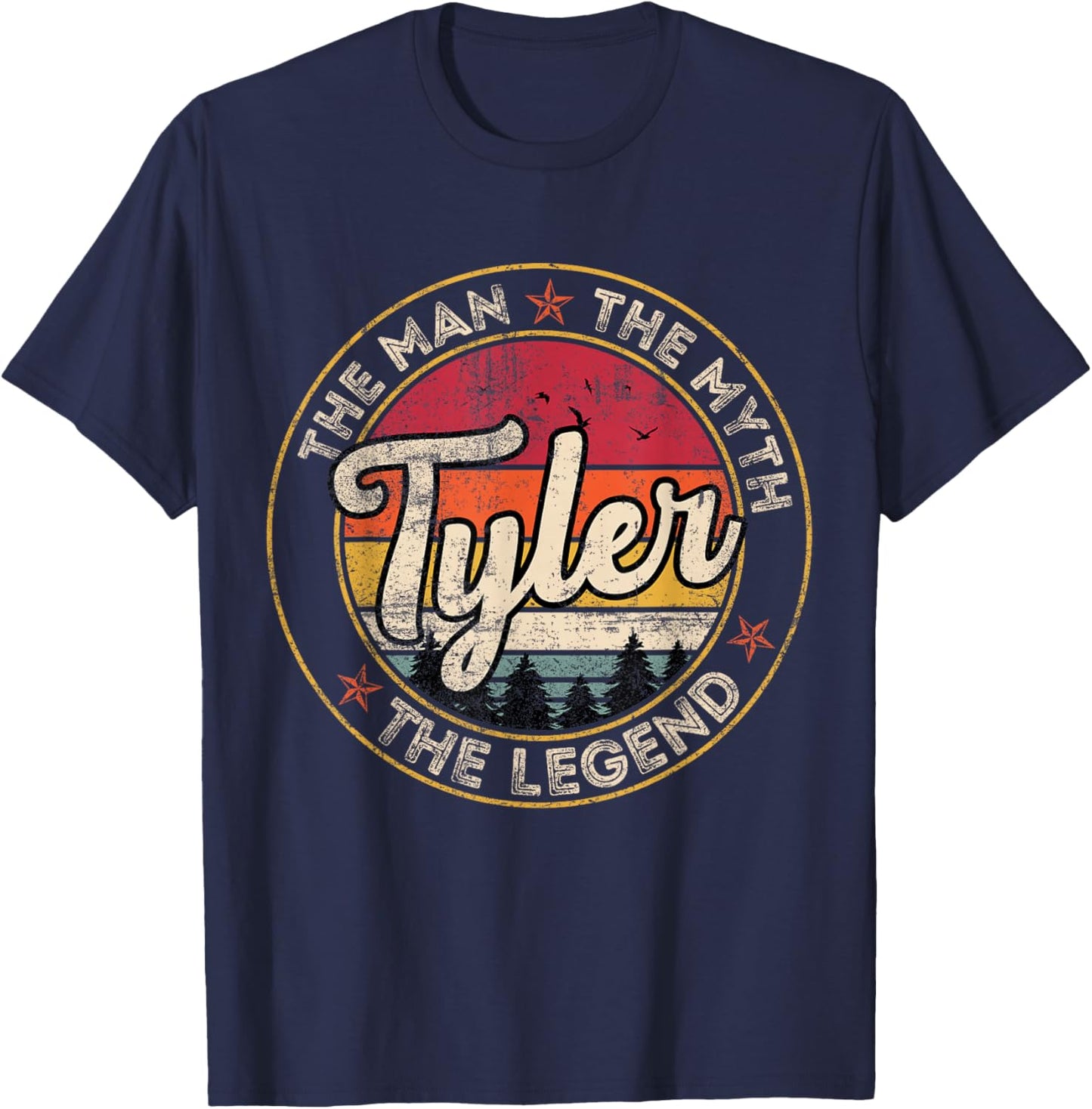 Tyler The Man The Myth The Legend Personalized Name T-Shirt - T-Shirt | Navy