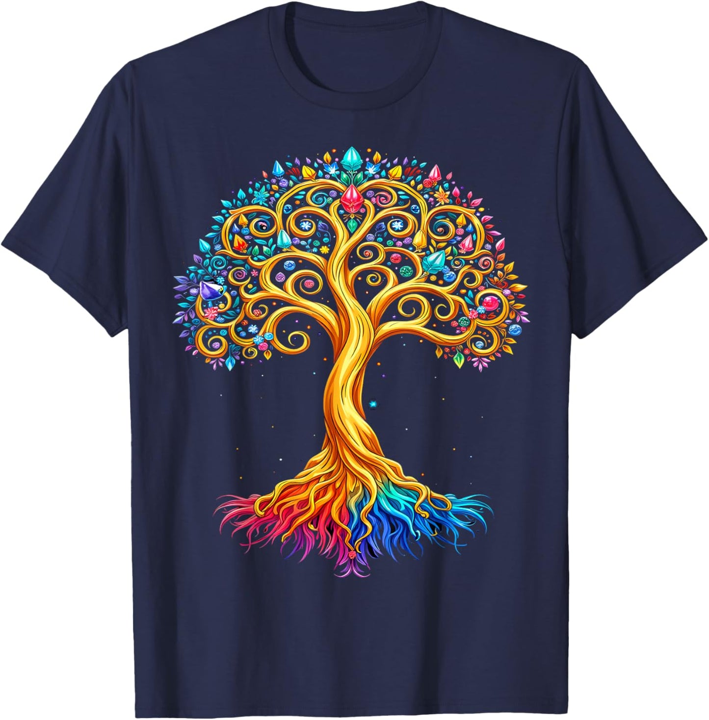 Buddha Meditation Tree T-Shirt - T-Shirt | Navy