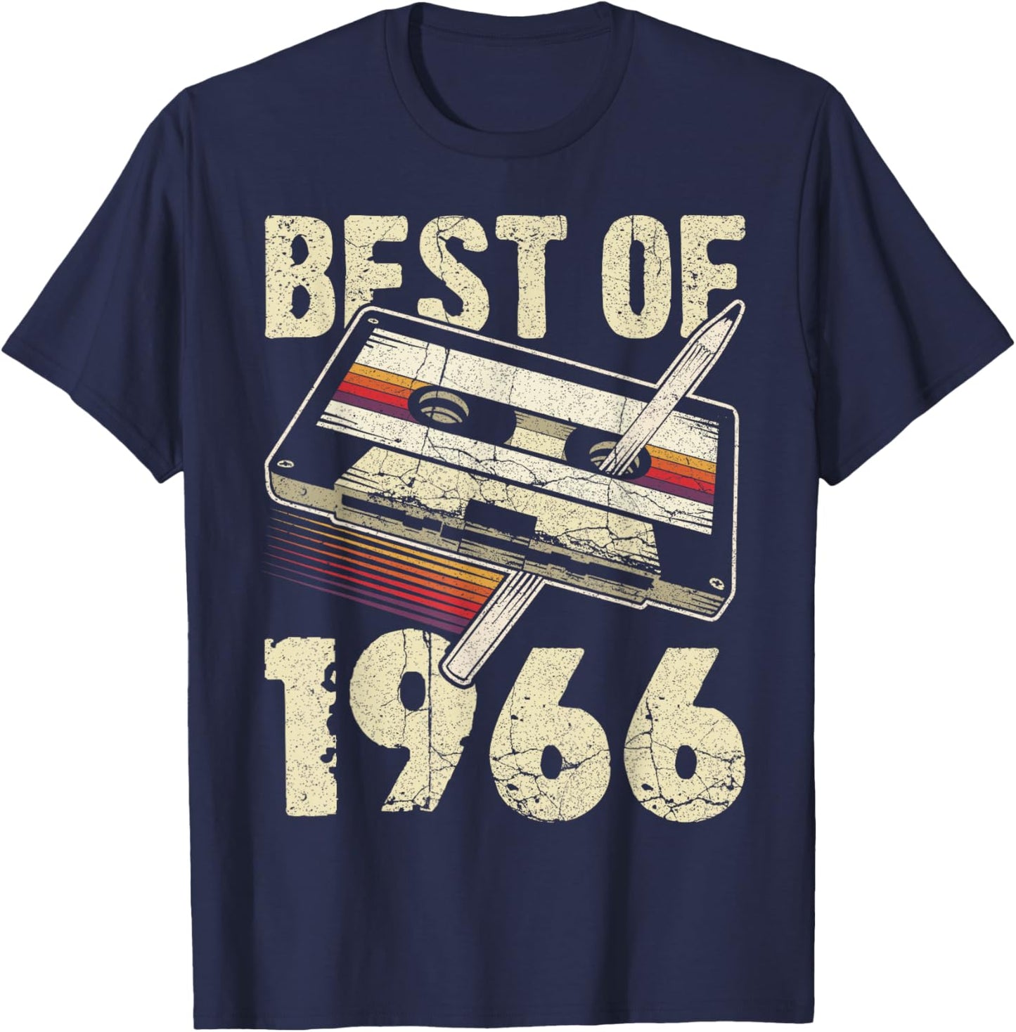Best of 1966, Audio Kassette, 60. Geburtstag, 60 Jahre alt T-Shirt - T-Shirt | Navy