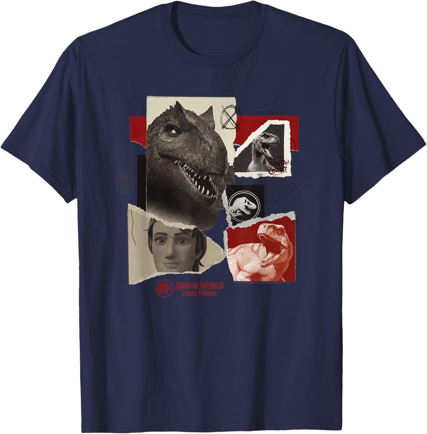 Jurassic World: Chaos Theory Photo Collage T-Shirt - T-Shirt | Navy