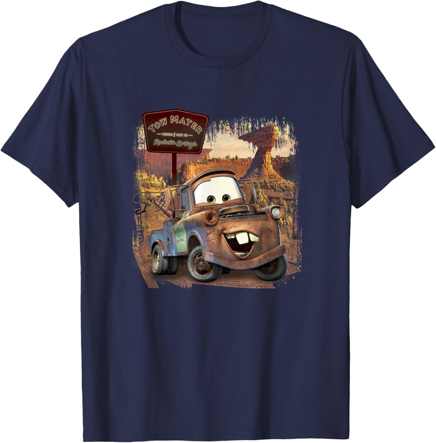 Disney Pixar Cars Tow Mater Welcome to Radiator Springs T-Shirt - T-Shirt | Navy