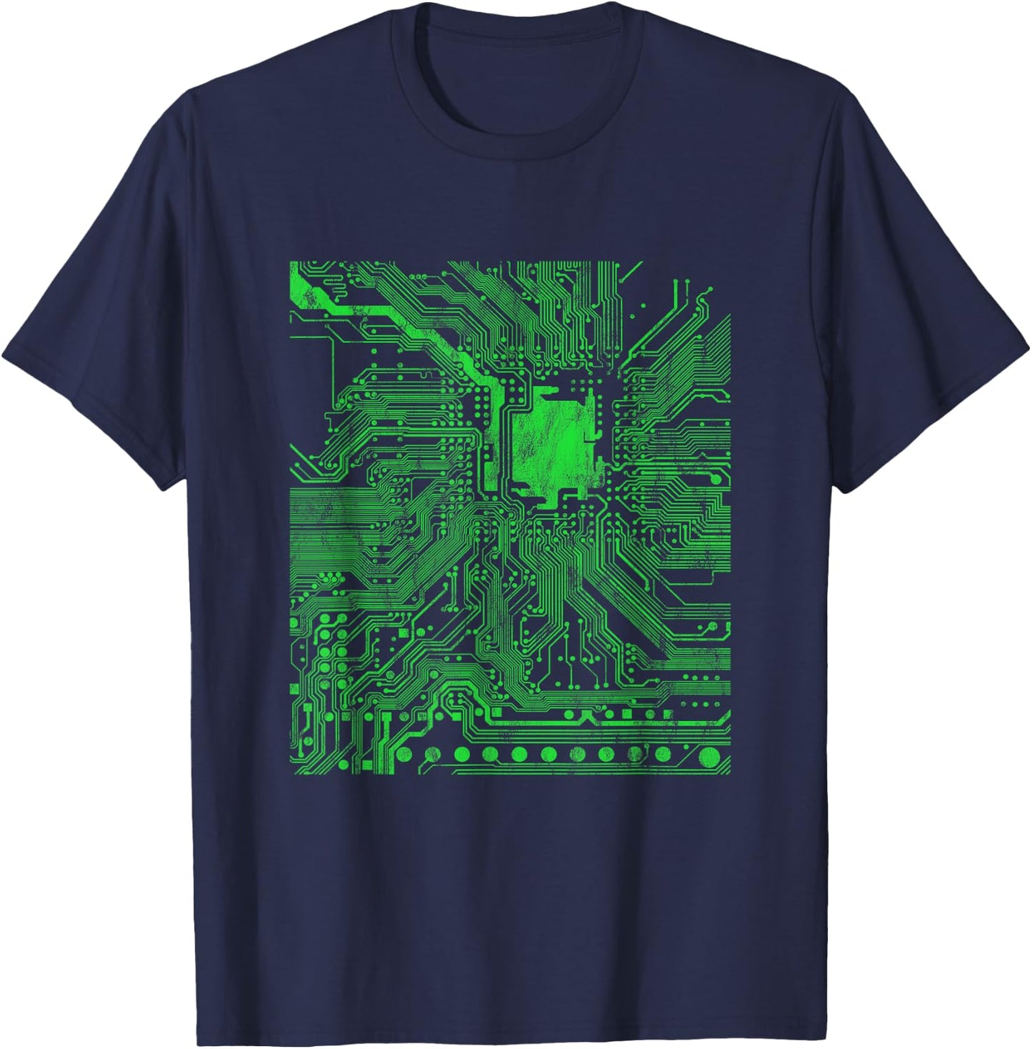 Computer Chip Motherboard CPU Heart Programmer Nerd T-Shirt - T-Shirt | Navy