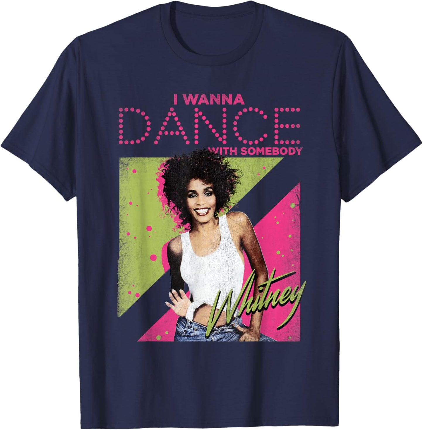 Whitney Houston I Wanna Dance Small T-Shirt - T-Shirt | Navy
