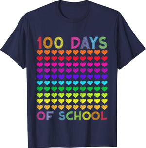 Cute 100 Days of School and Still Loving it Hearts 100th Day T-Shirt - T-Shirt | Navy
