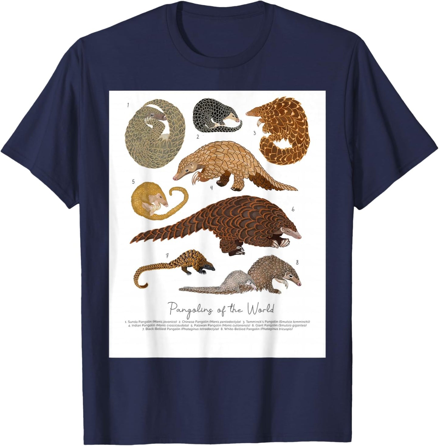 Pangolins of the World, Loves Pangolins Gifts T-Shirt - T-Shirt | Navy