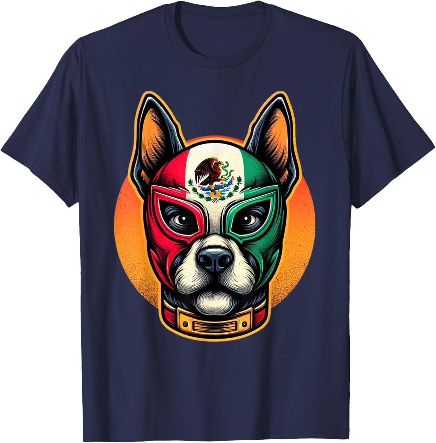 wrestler Luchador dog lucha libre perro Mask T-Shirt - T-Shirt | Navy