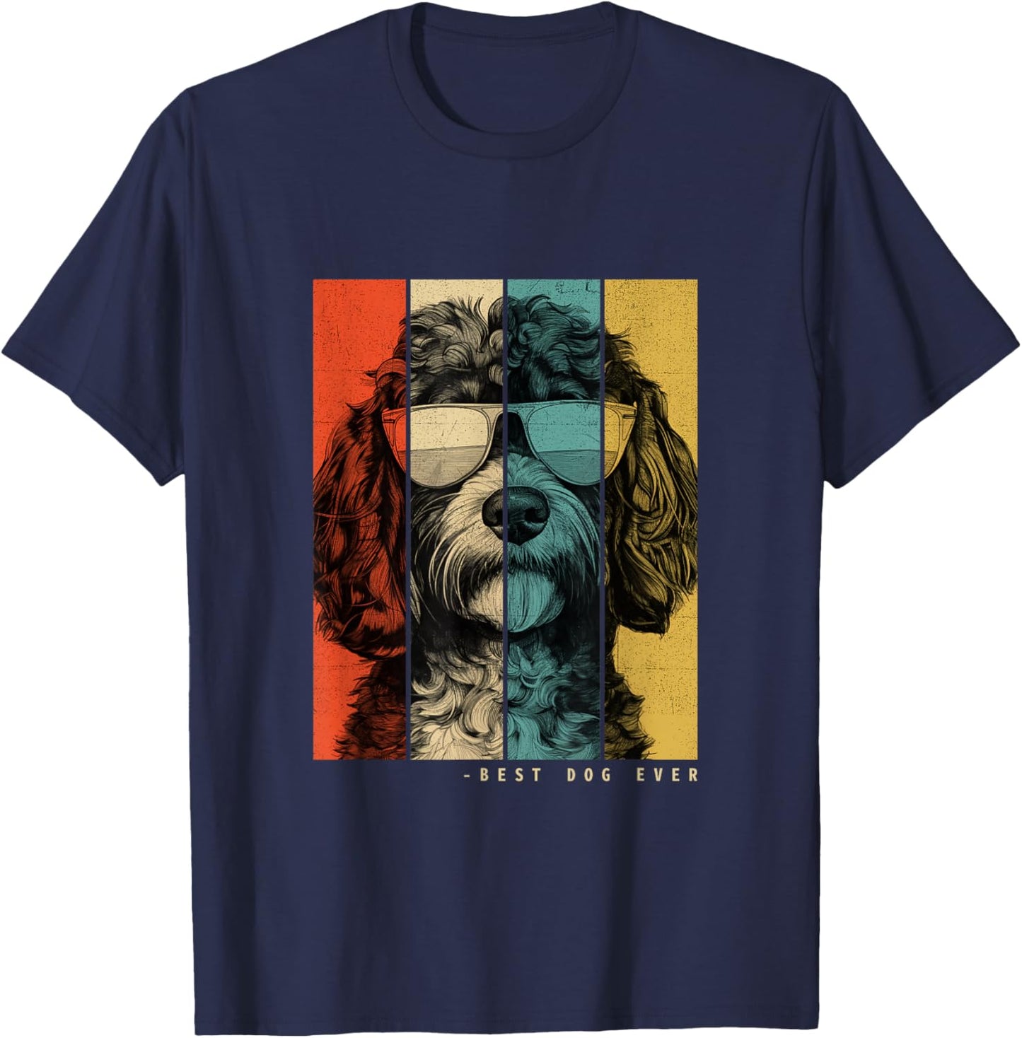 Vintage Cockapoo Dog Mom Dad Kids Men Women T-Shirt - T-Shirt | Navy