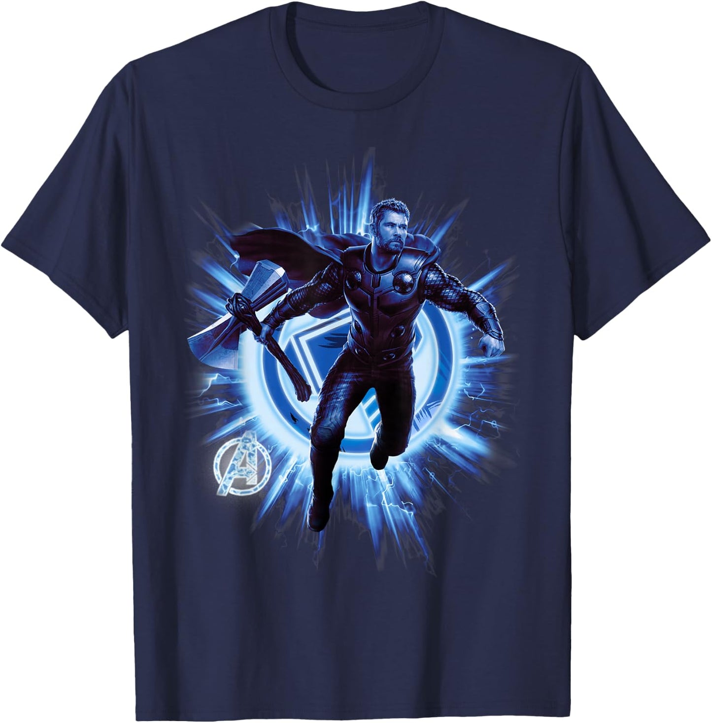 Marvel Avengers Endgame Thor Blast Poster Graphic T-Shirt - T-Shirt | Navy