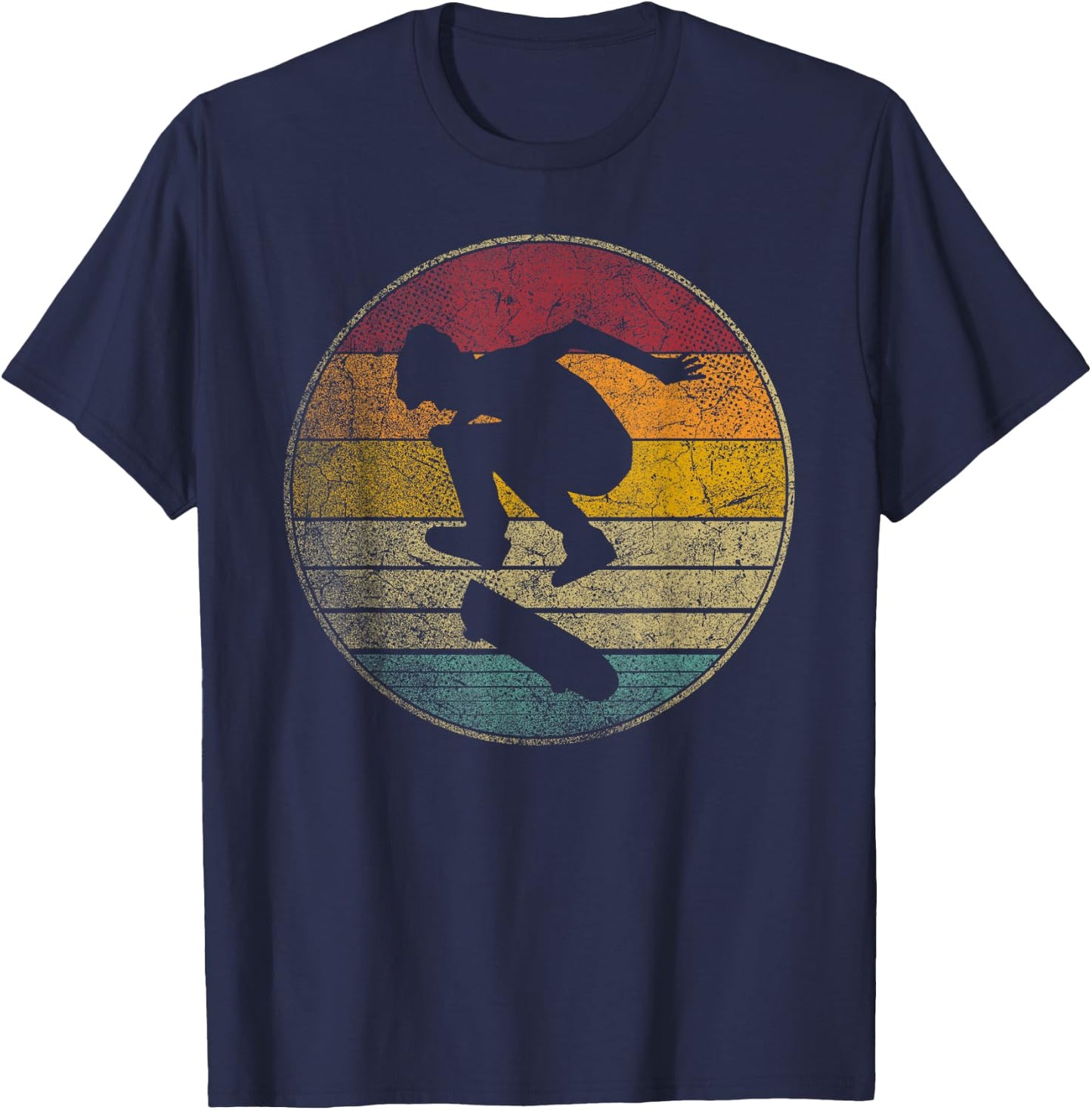 Skateboard Skater Skating Vintage Distressed Retro Boys Kids T-Shirt - T-Shirt | Navy