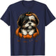 Pumpkin Shih Tzu costume on Shih Tzu Halloween T-Shirt - T-Shirt | Navy