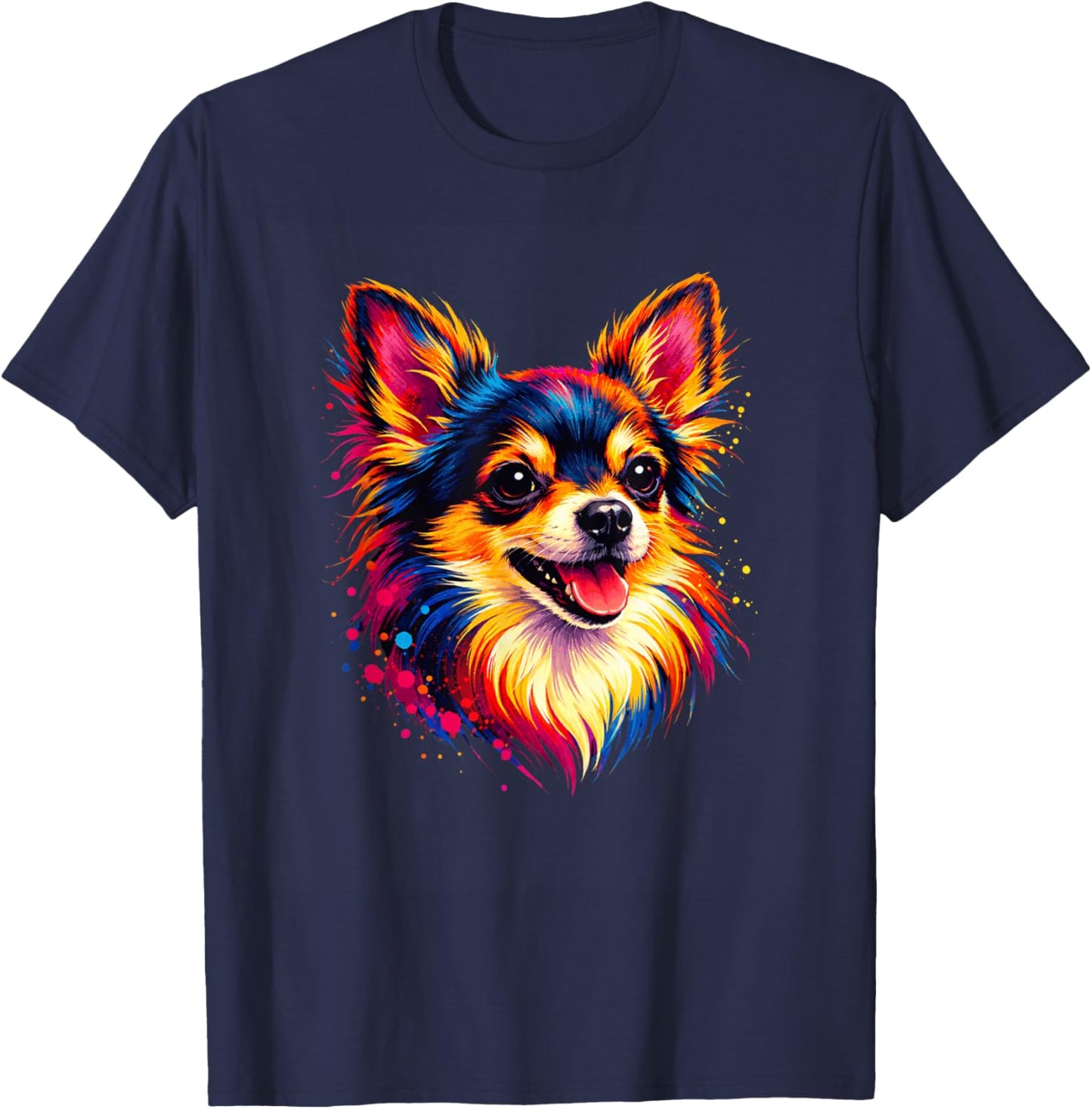 Pop Art Chihuahua Lovers Design Damen Chihuahua T-Shirt - T-Shirt | Navy