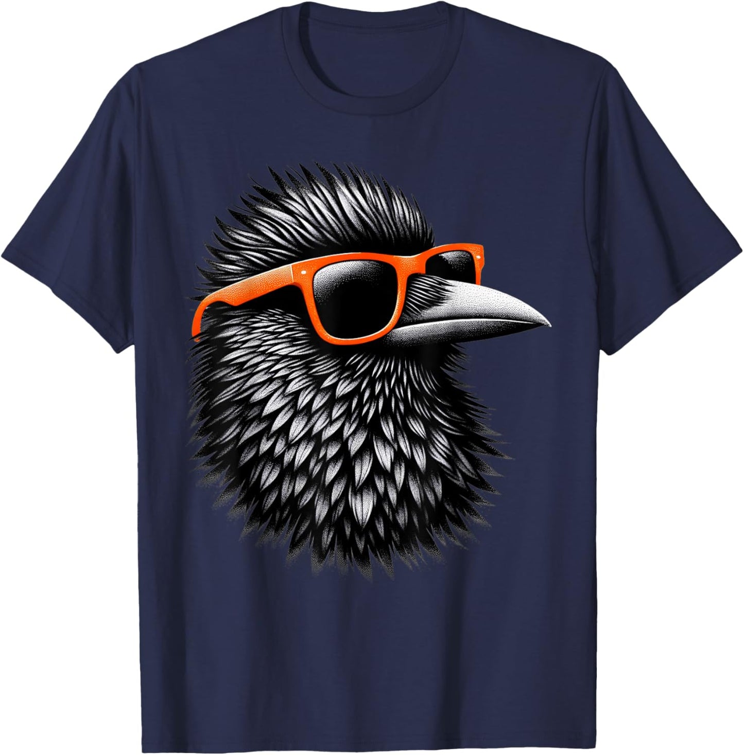 Cool Grackle Bird Wearing Sunglasses Graphic Art T-Shirt - T-Shirt | Navy