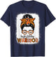 Infertility Warrior Awareness Messy Bun Orange Ribbon T-Shirt - T-Shirt | Navy