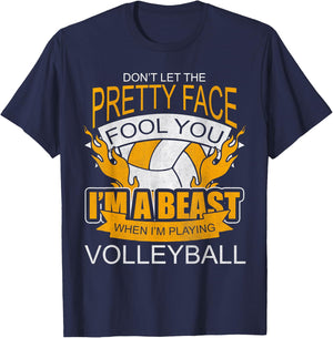 Funny Volleyball Gift Teen Girls Women Kids Volleyball T-Shirt - T-Shirt | Navy