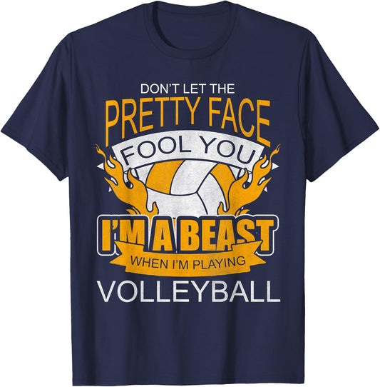 Funny Volleyball Gift Teen Girls Women Kids Volleyball T-Shirt - T-Shirt | Navy
