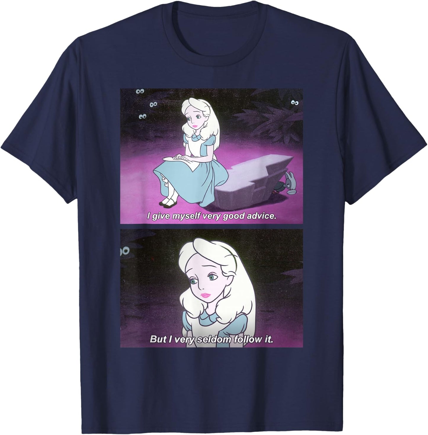 Disney Alice In Wonderland I Give Good Advice Panels T-Shirt - T-Shirt | Navy