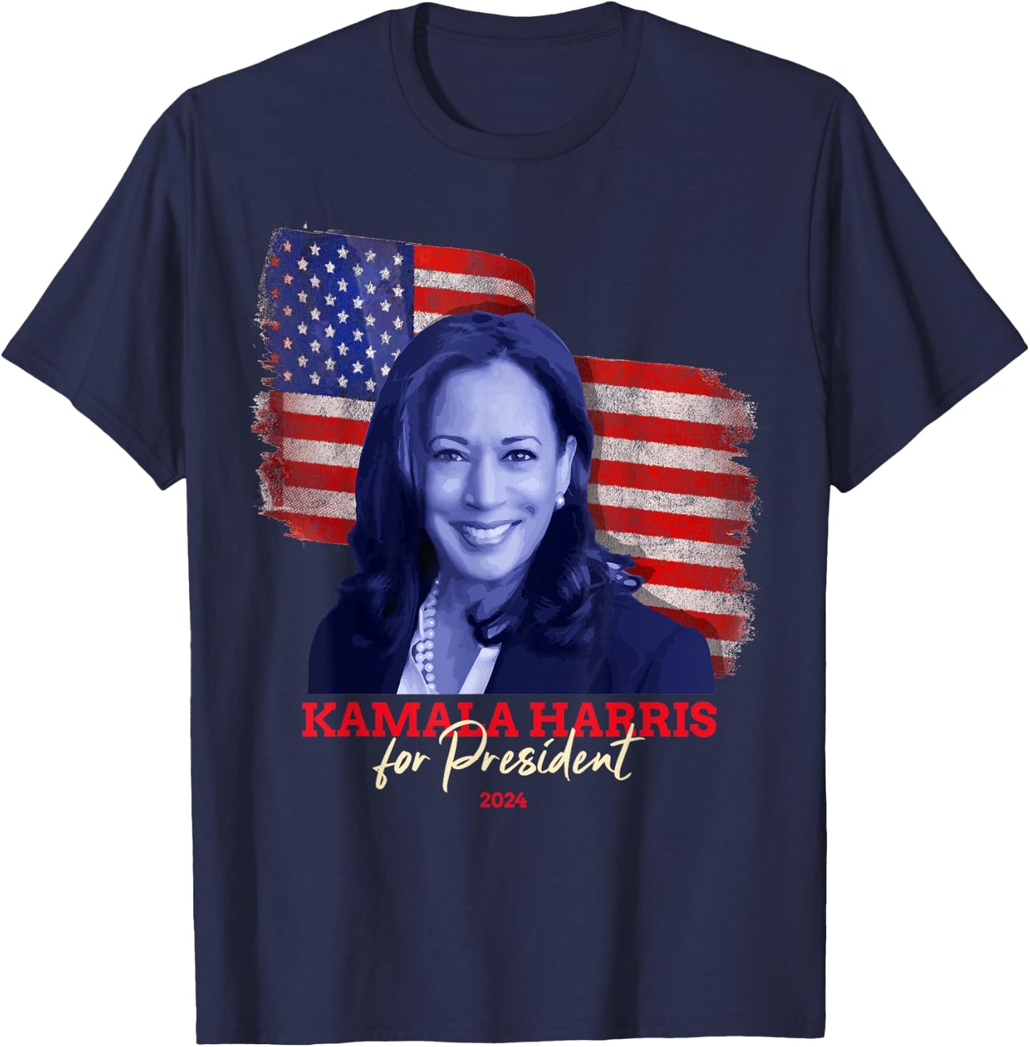 Kamala Harris for President 2024 Madam Vice President T-Shirt - T-Shirt | Navy