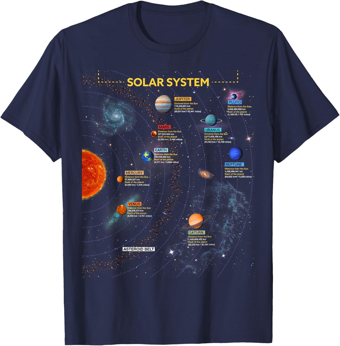 Solar System T Shirt - Perfect Space Enthusiasts Gift T-Shirt - T-Shirt | Navy