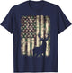 Camo US Flag Deer Camoflage Hunting Gifts Dad Hunter T-Shirt - T-Shirt | Navy