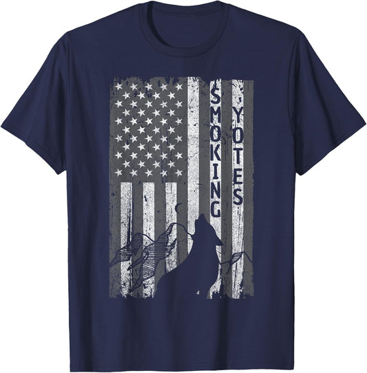 Vintage US Flag Coyote Hunting Hunter Hunters Gift T-Shirt - T-Shirt | Navy