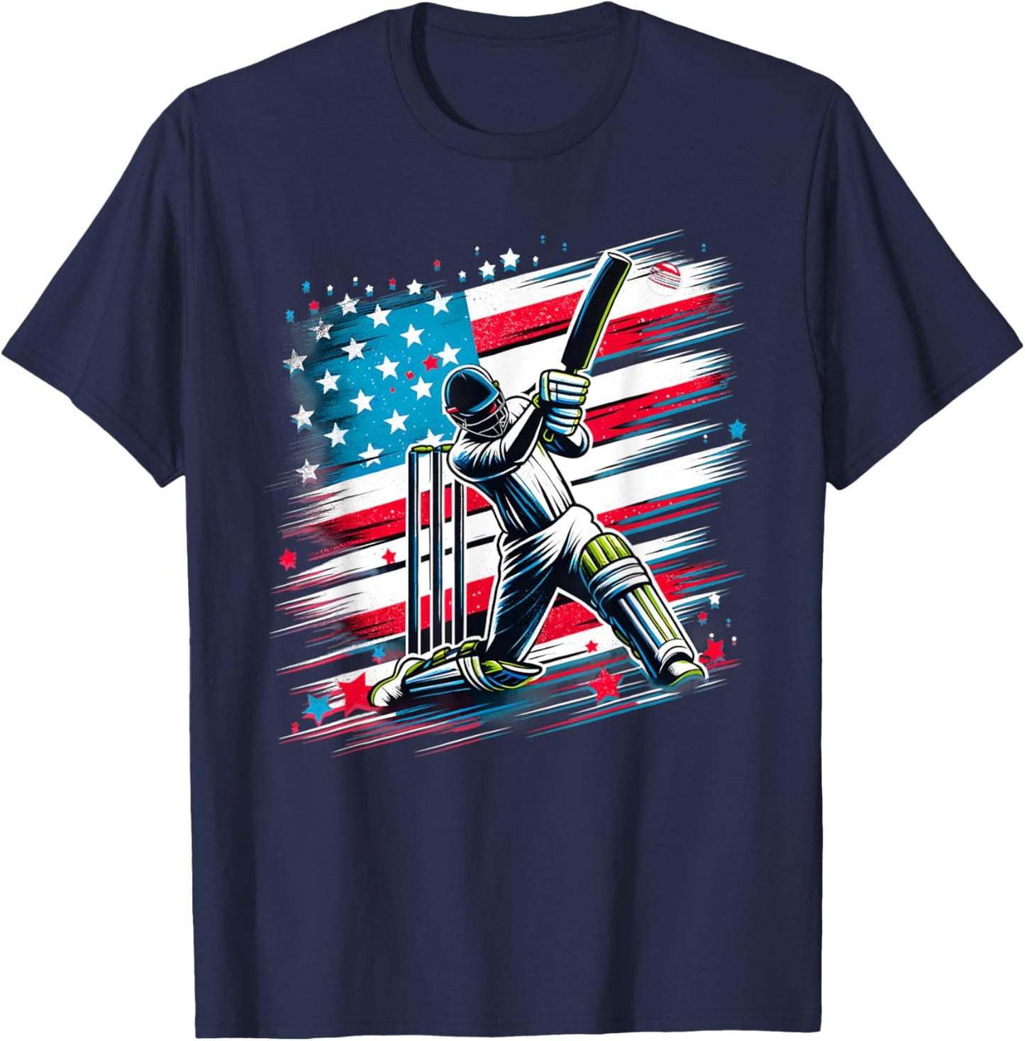 USA Cricket Jersey USA Cricket Team Lover Supporter America T-Shirt - T-Shirt | Navy
