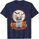 Spooky French Bulldog Mummy Full Moon - Halloween Dog T-Shirt - T-Shirt | Navy