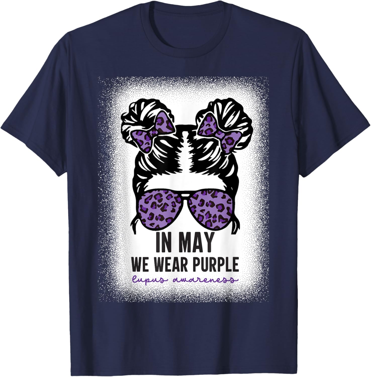 In May We Wear Purple Systemic Lupus Erythematosus Awareness T-Shirt - T-Shirt | Navy