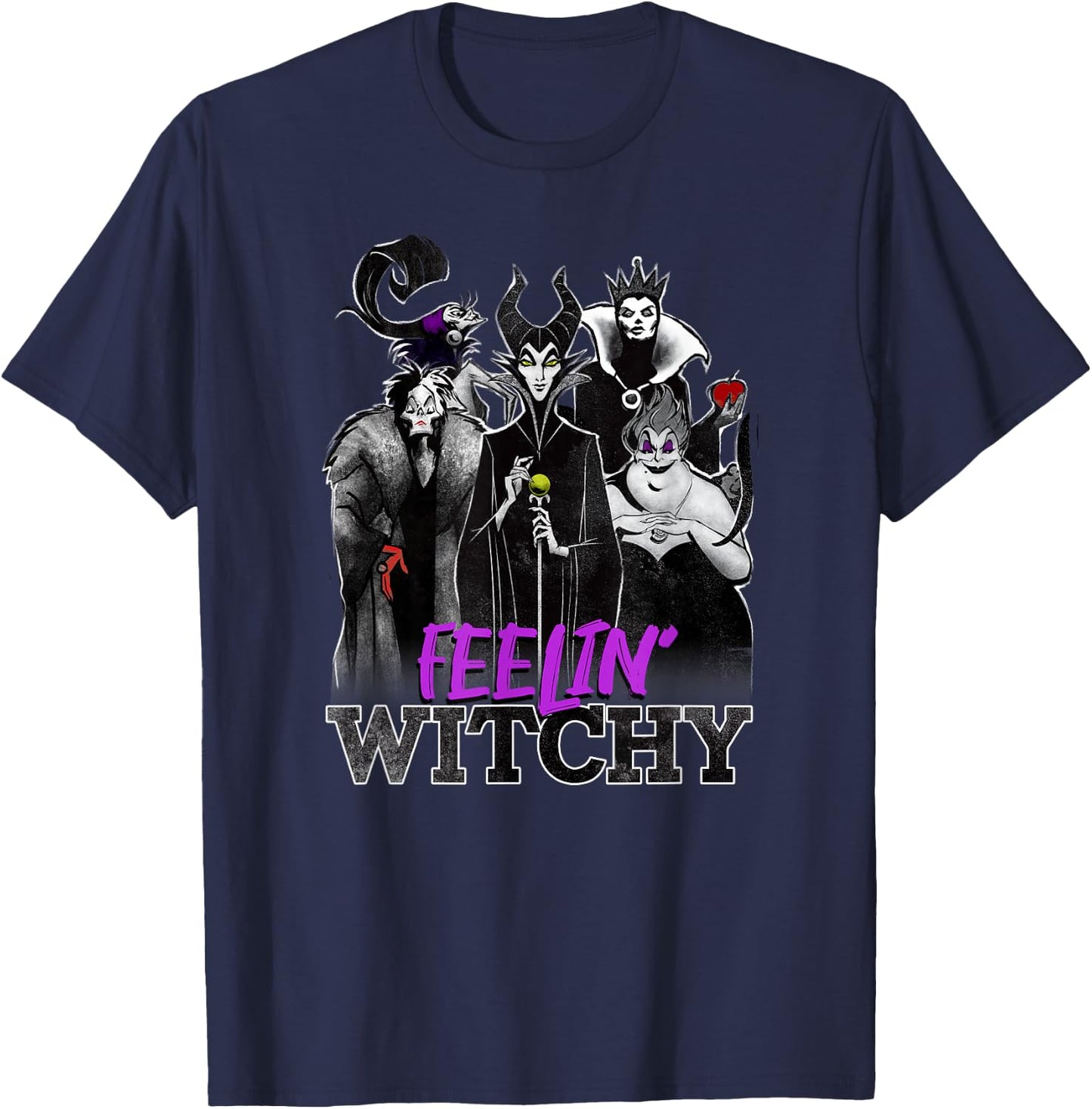 Disney Villains Halloween Feelin' Witchy Group Shot Small T-Shirt - T-Shirt | Navy