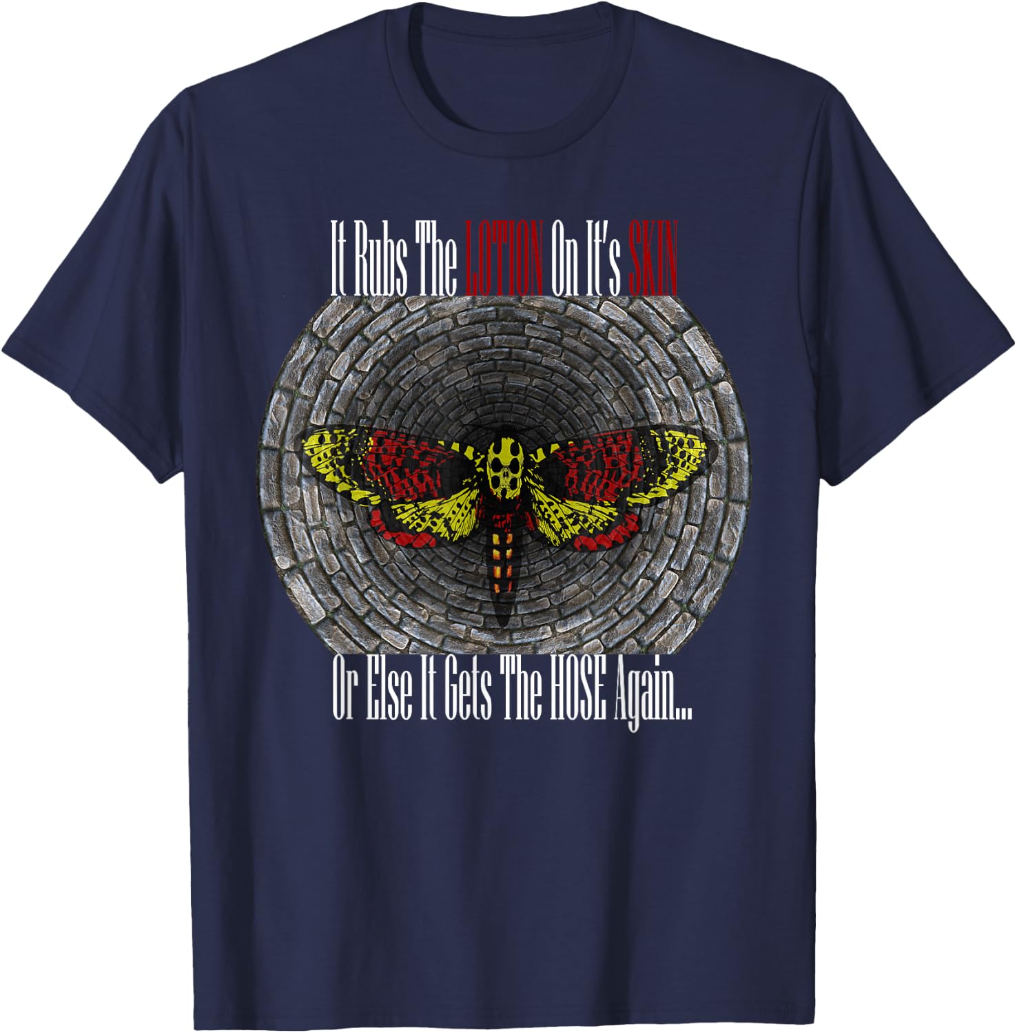 Buffalo-Bill Body Lotion Silence Lambs 355 Horror Funny T-Shirt - T-Shirt | Navy
