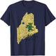 Grateful Maine Distressed Original Maine Flag T-Shirt - T-Shirt | Navy