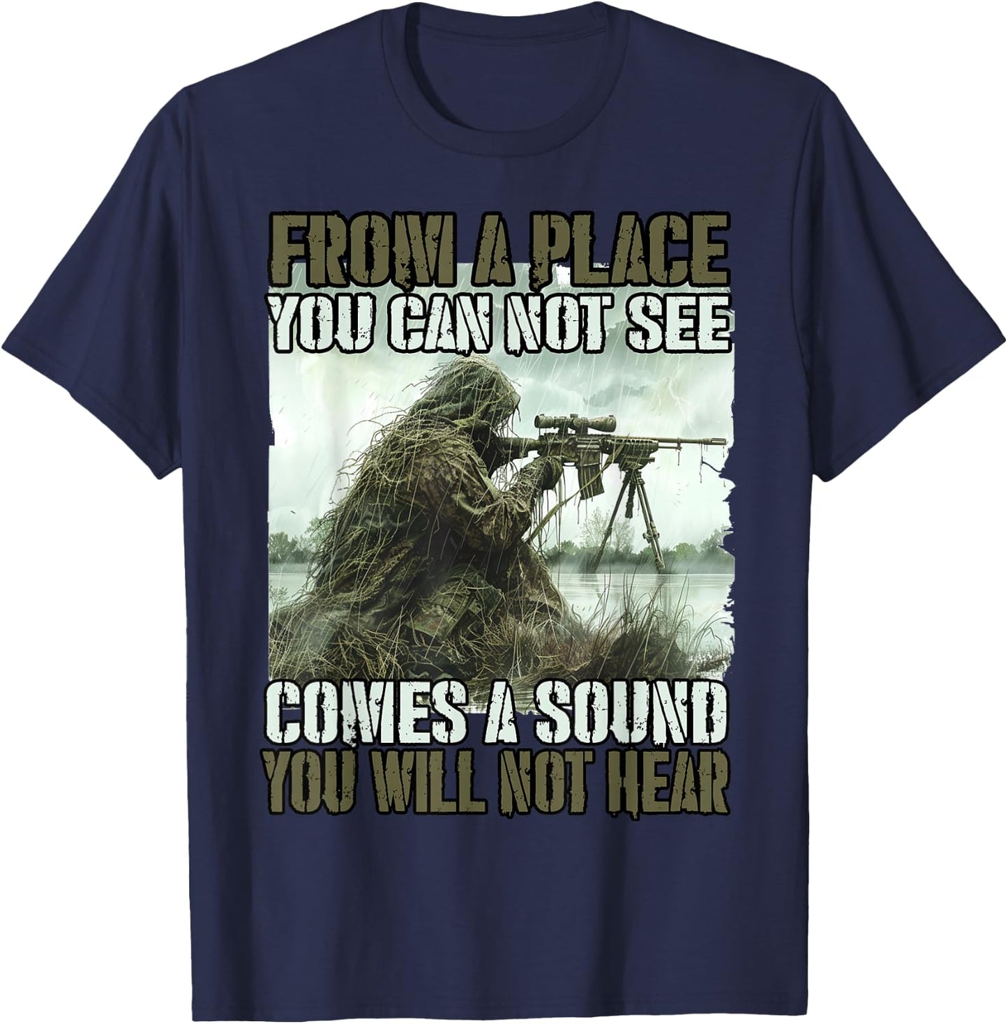 Bundeswehr sniper T ghillie camouflage suit KSK soldiers T-Shirt - T-Shirt | Navy