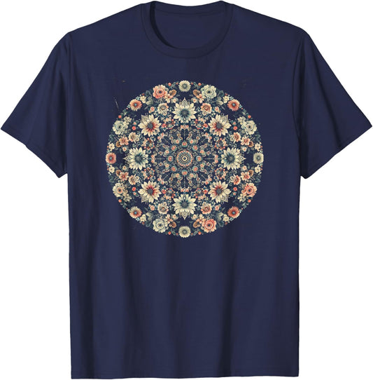 Floral Kaleidoscope T-Shirt - T-Shirt | Navy