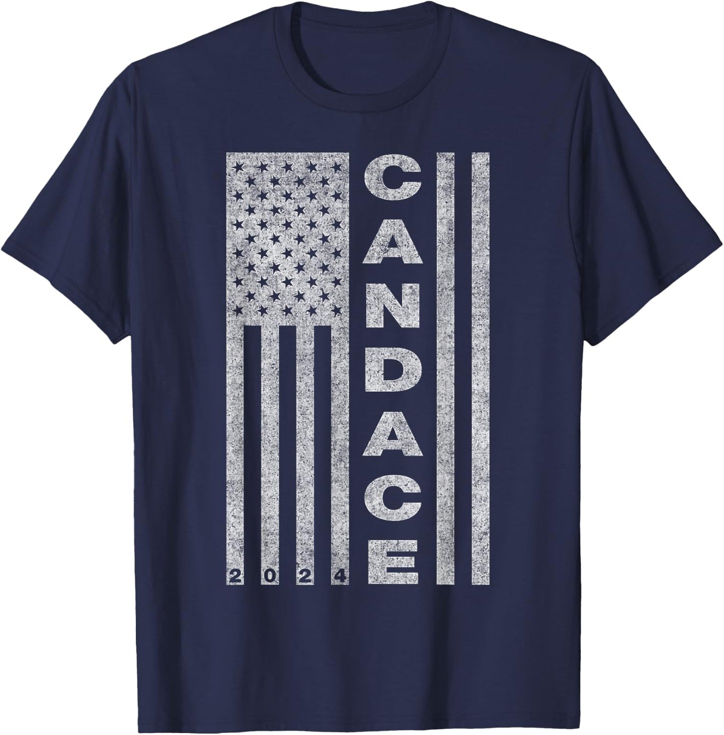 Vote Candace Owens for President 2024, Conservative USA Flag T-Shirt - T-Shirt | Navy