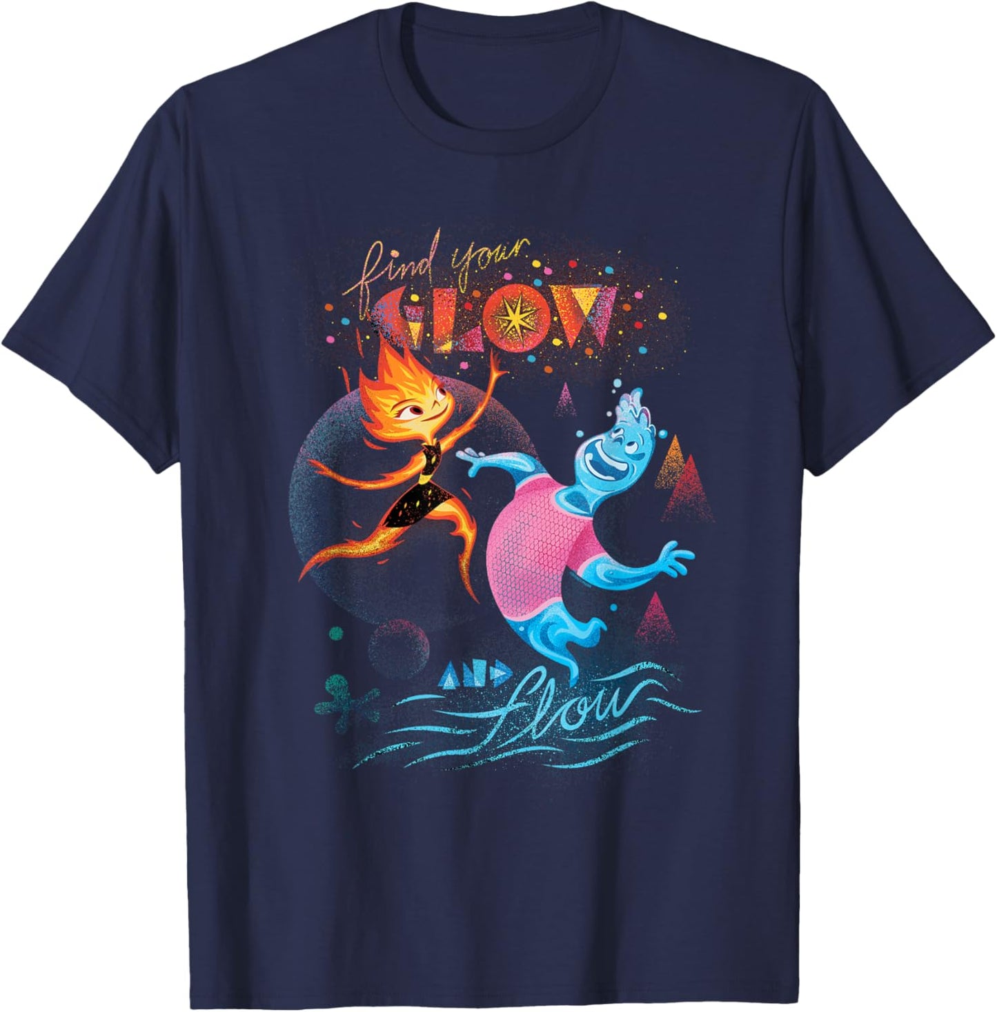 Disney and Pixar’s Elemental Find Your Glow and Flow T-Shirt - T-Shirt | Navy