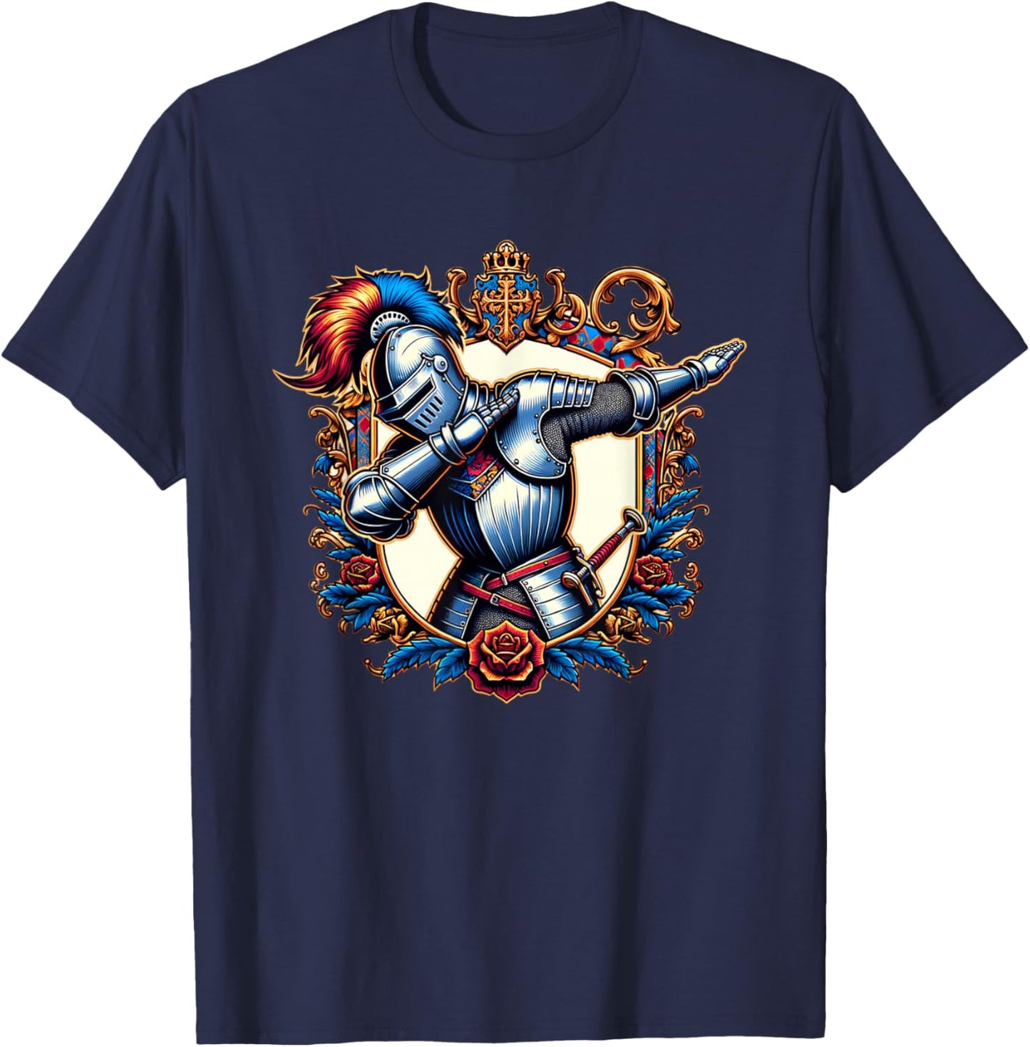 Ren Faire Dabbing Medieval Knight Funny Renaissance Faire T-Shirt - T-Shirt | Navy