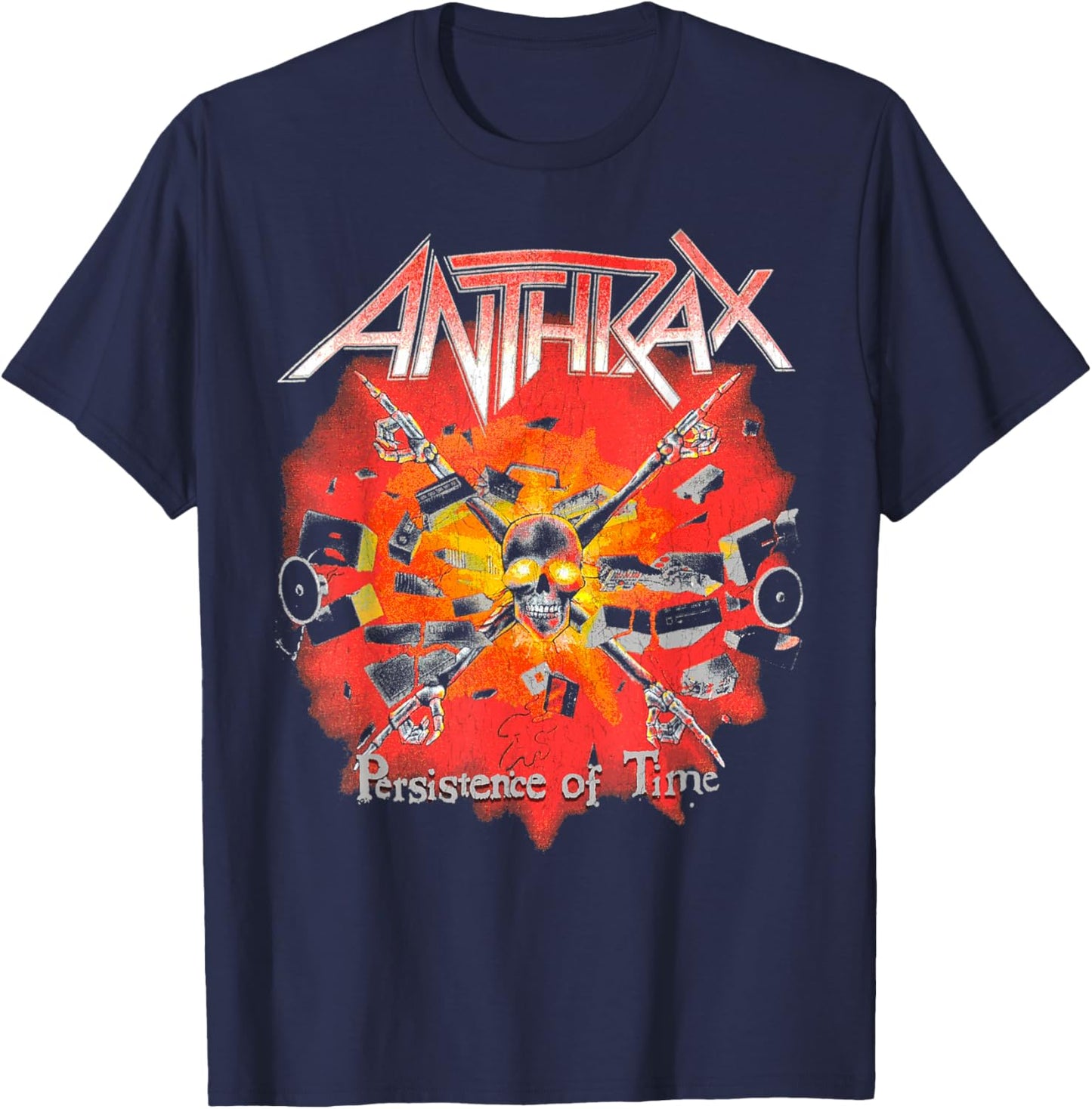Anthrax – Persistence Crossbones T-Shirt - T-Shirt | Navy