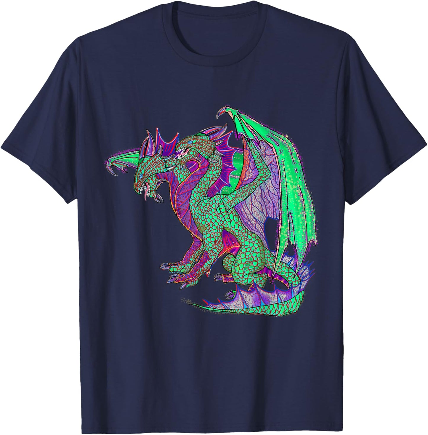 Two Headed Dragon T-Shirt - T-Shirt | Navy