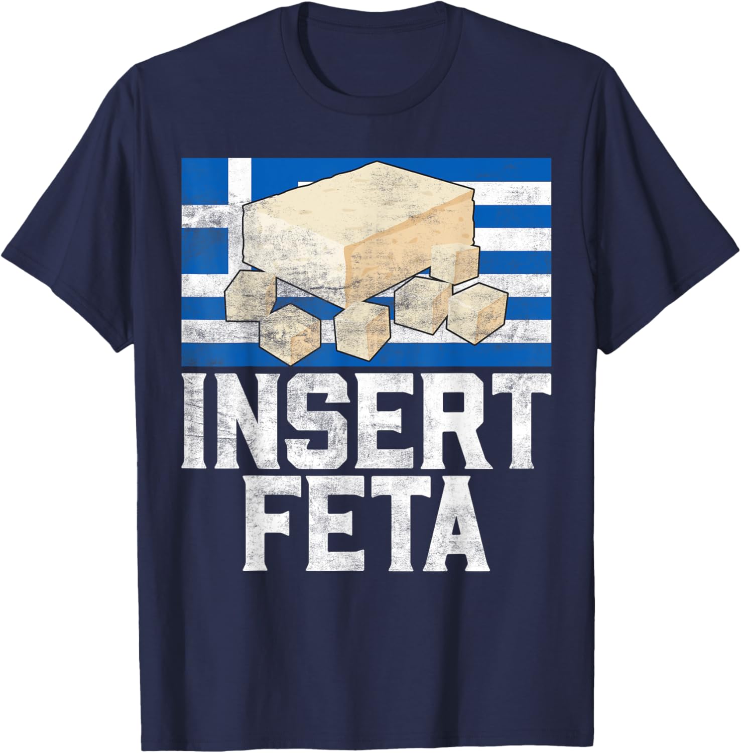 Insert Feta Greek T-Shirt - T-Shirt | Navy