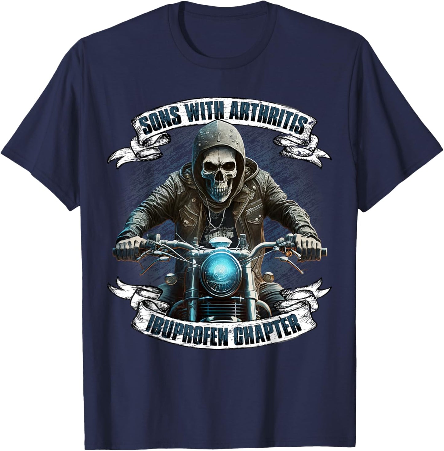Sons with Arthritis Ibuprofen Chapter Motorcycle Biker T-Shirt - T-Shirt | Navy