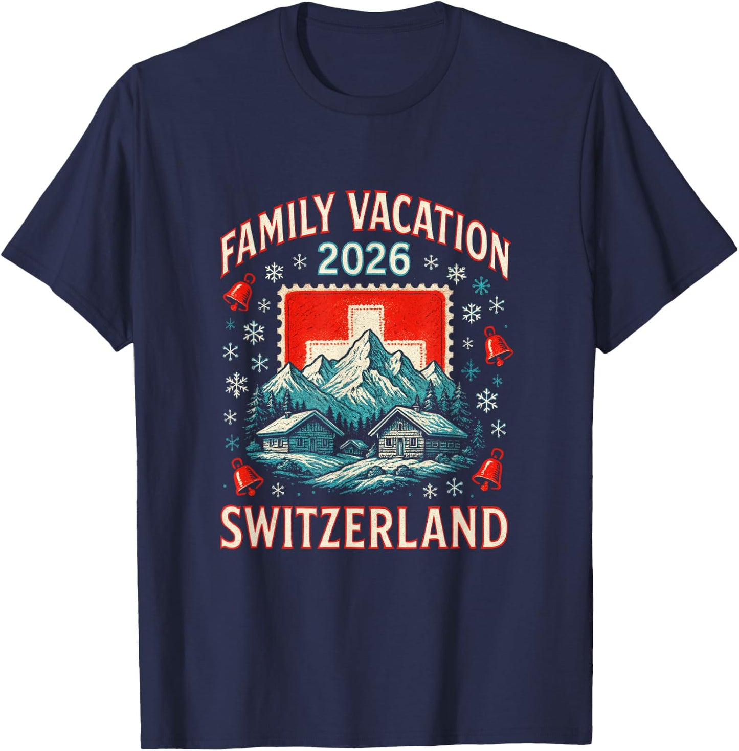 Family Vacation 2026 - Switzerland Mountain Travel T-Shirt - T-Shirt | Navy