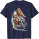Bigfoot Riding Motorcycle Bike Funny Bigfoot Sasquatch Biker T-Shirt - T-Shirt | Navy