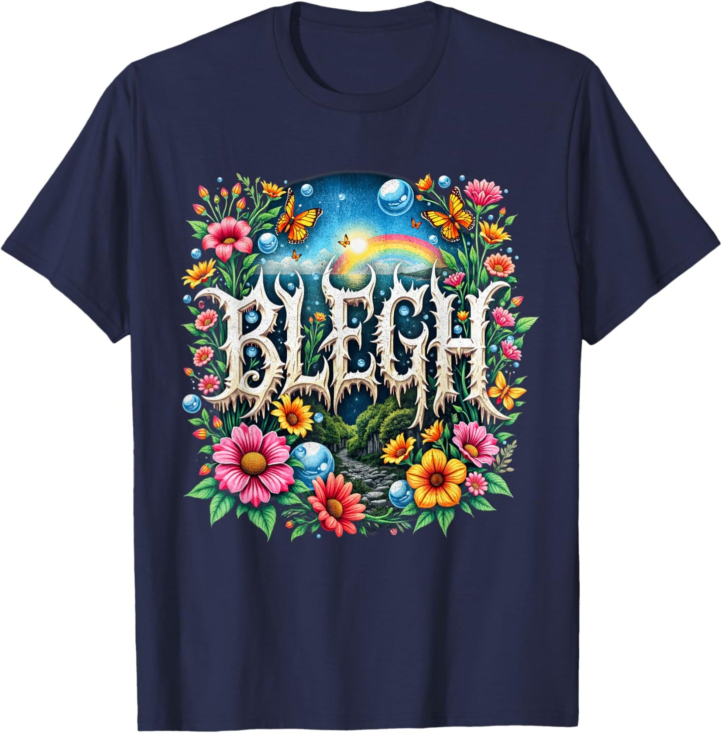 Cute Deathcore Design - Metalcore Blegh T-Shirt - T-Shirt | Navy