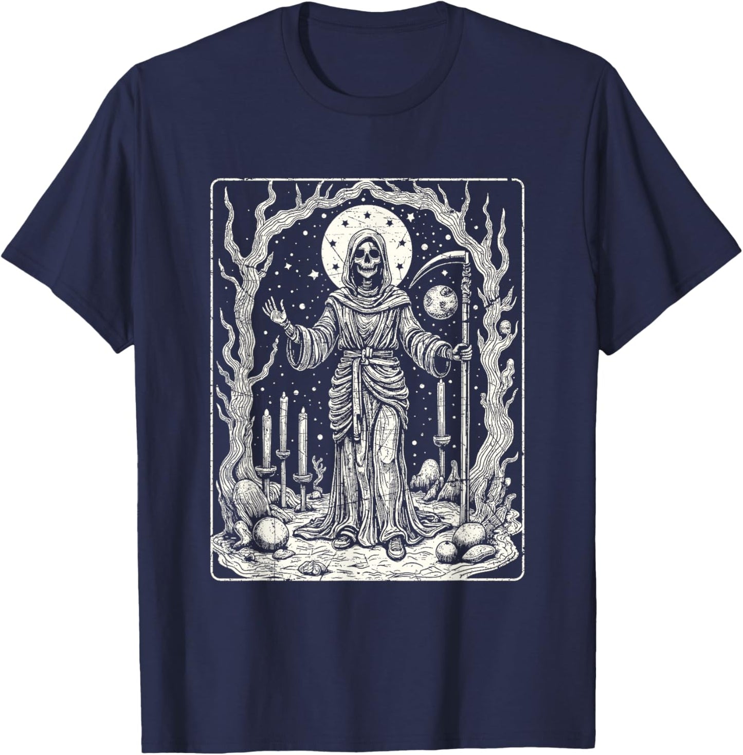Dia De Los Muertos La Santa Muerte La Catrina Sugar Skull T-Shirt - T-Shirt | Navy
